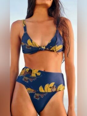 FARM Rio Royal Blue Bikini Bottoms with Yellow Banana Print